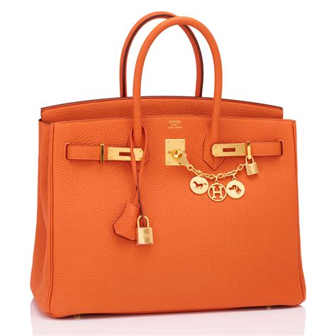 orange Hermes birkin bag